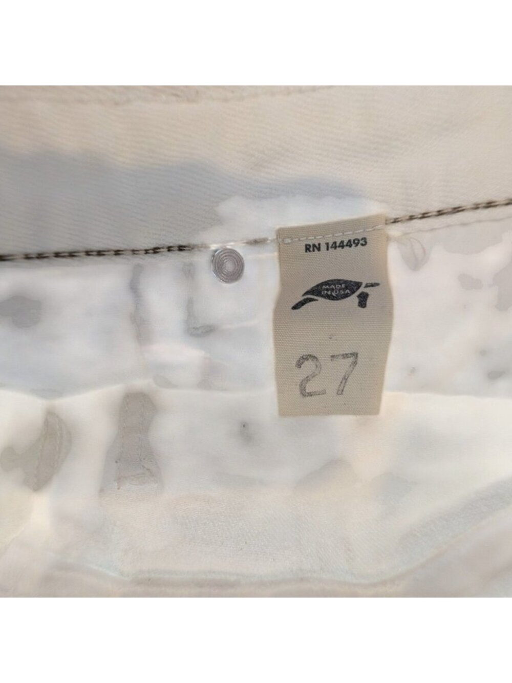 Tortoise White Selvedge Embroidered Bird Distressed Jeans Womens Y2K Grunge Butt - Picture 6 of 15